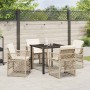 Conjunto de Comedor de Jardín 5 pcs Beige ratán sintético