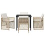 Conjunto de Comedor de Jardín 5 pcs Beige ratán sintético