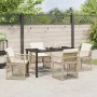 Conjunto de Comedor de Jardín 5 pcs Beige ratán sintético
