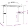 Cenador barbacoa estante lateral acero antracita 240x150x243 cm
