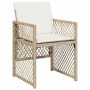 Conjunto de Comedor de Jardín 5 pcs Beige ratán sintético