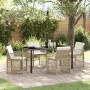 Conjunto de Comedor de Jardín 5 pcs Beige ratán sintético