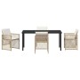 Conjunto de Comedor de Jardín 5 pcs Beige ratán sintético