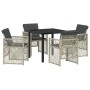 Conjunto de Comedor de Jardín 5 pcs Gris claro ratán sintético