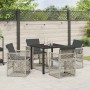 Conjunto de Comedor de Jardín 5 pcs Gris claro ratán sintético