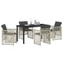 Conjunto de Comedor de Jardín 5 pcs Gris claro ratán sintético