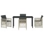 Conjunto de Comedor de Jardín 5 pcs Gris claro ratán sintético