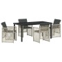 Conjunto de Comedor de Jardín 5 pcs Gris Claro ratán sintético