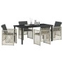 Conjunto de Comedor de Jardín 5 pcs Gris Claro ratán sintético