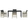 Conjunto de Comedor de Jardín 5 pcs Gris Claro ratán sintético