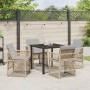 Conjunto de Comedor de Jardín 5 pcs Beige ratán sintético