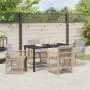 Conjunto de Comedor de Jardín 5 pcs Beige ratán sintético