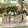 Conjunto de Comedor de Jardín 5 pcs Beige ratán sintético