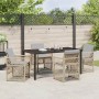 Conjunto de Comedor de Jardín 5 pcs Beige ratán sintético