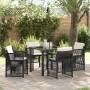 Conjunto de Comedor de Jardín 5 pcs Negro Poliratán