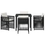 Conjunto de Comedor de Jardín 5 pcs Negro Poliratán