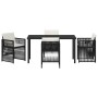 Conjunto de Comedor de Jardín 5 pcs Negro Poliratán
