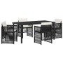 Conjunto de Comedor de Jardín 5 pcs Negro Poliratán