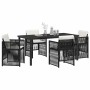 Conjunto de Comedor de Jardín 5 pcs Negro Poliratán