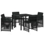 Conjunto de Comedor de Jardín 5 pcs Negro Poliratán