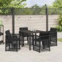 Conjunto de Comedor de Jardín 5 pcs Negro Poliratán