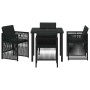 Conjunto de Comedor de Jardín 5 pcs Negro Poliratán