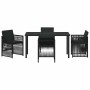 Conjunto de Comedor de Jardín 5 pcs Negro Poliratán