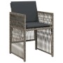 Conjunto de Comedor de Jardín 5 pcs Gris Poliratán