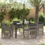 Conjunto de Comedor de Jardín 5 pcs Gris Poliratán