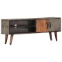 Mueble para TV madera maciza de mango rugosa gris 130x30x46 cm de vidaXL, Muebles TV - Ref: Foro24-282743, Precio: 222,07 €, ...