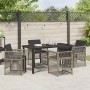 Conjunto de Comedor de Jardín 5 pcs Gris Poliratán