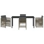 Conjunto de Comedor de Jardín 5 pcs Gris Poliratán