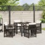 Conjunto de Comedor de Jardín 5 pcs Marrón Poliratán