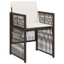 Conjunto de Comedor de Jardín 5 pcs Marrón Poliratán