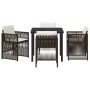 Conjunto de Comedor de Jardín 5 pcs Marrón Poliratán