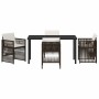 Conjunto de Comedor de Jardín 5 pcs Marrón Poliratán