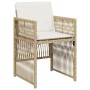Conjunto de Comedor de Jardín 5 pcs Beige Poliratán