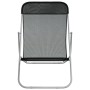 Silla de playa plegable 2 uds acero recubierto textilene negro