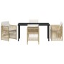 Conjunto de Comedor de Jardín 5 pcs Beige Poliratán