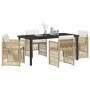 Conjunto de Comedor de Jardín 5 pcs Beige Poliratán