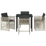 Conjunto de Comedor de Jardín 5 pcs Gris claro Poliratán