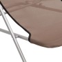 Silla de playa plegable 2 uds acero recubierto textilene marrón