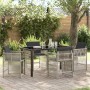 Conjunto de Comedor de Jardín 5 pcs Gris claro Poliratán