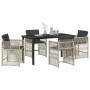 Conjunto de Comedor de Jardín 5 pcs Gris claro Poliratán