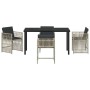 Conjunto de Comedor de Jardín 5 pcs Gris claro Poliratán