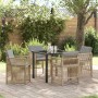 Conjunto de Comedor de Jardín 5 pcs Beige Poliratán