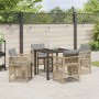 Conjunto de Comedor de Jardín 5 pcs Beige Poliratán