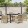 Conjunto de Comedor de Jardín 5 pcs Beige Poliratán