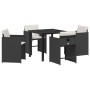 Conjunto de Comedor de Jardín 5 pcs Negro ratán sintético