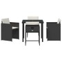 Conjunto de Comedor de Jardín 5 pcs Negro ratán sintético